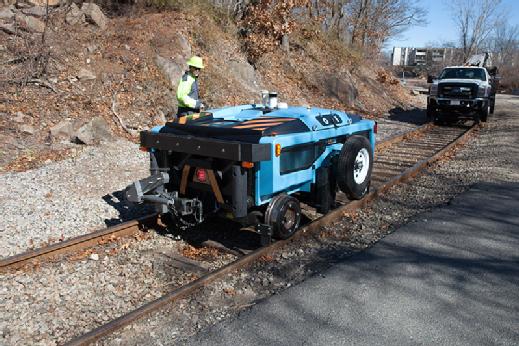 RailPod inspection vehicle on track
