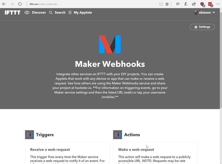 ​IFTTT's Maker Webhooks are a way of connecting devices and services that aren't part of the IFTTT API ecosystem.