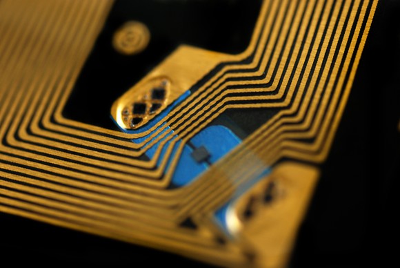 RFID chip close-up.