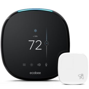 A promotional image of the Ecobee 4 thermostat